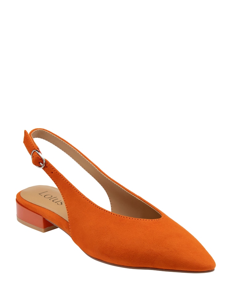 Lotus Orange Suede Slingback Shoes - Image 1 of 4