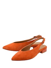 Lotus Orange Suede Slingback Shoes - Image 2 of 4