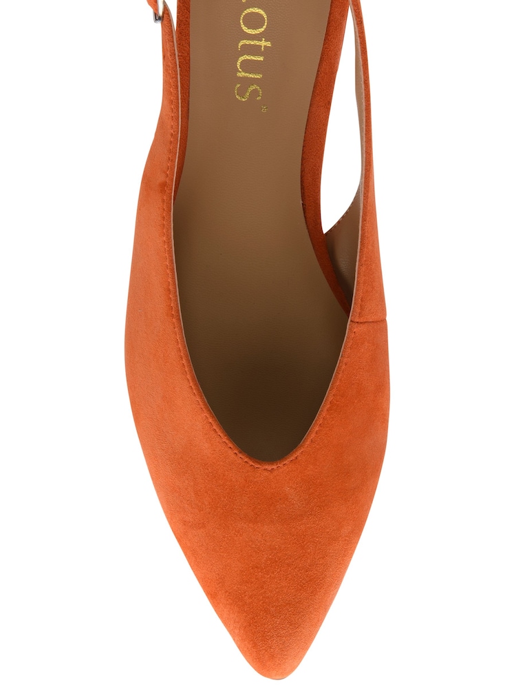 Lotus Orange Suede Slingback Shoes - Image 4 of 4