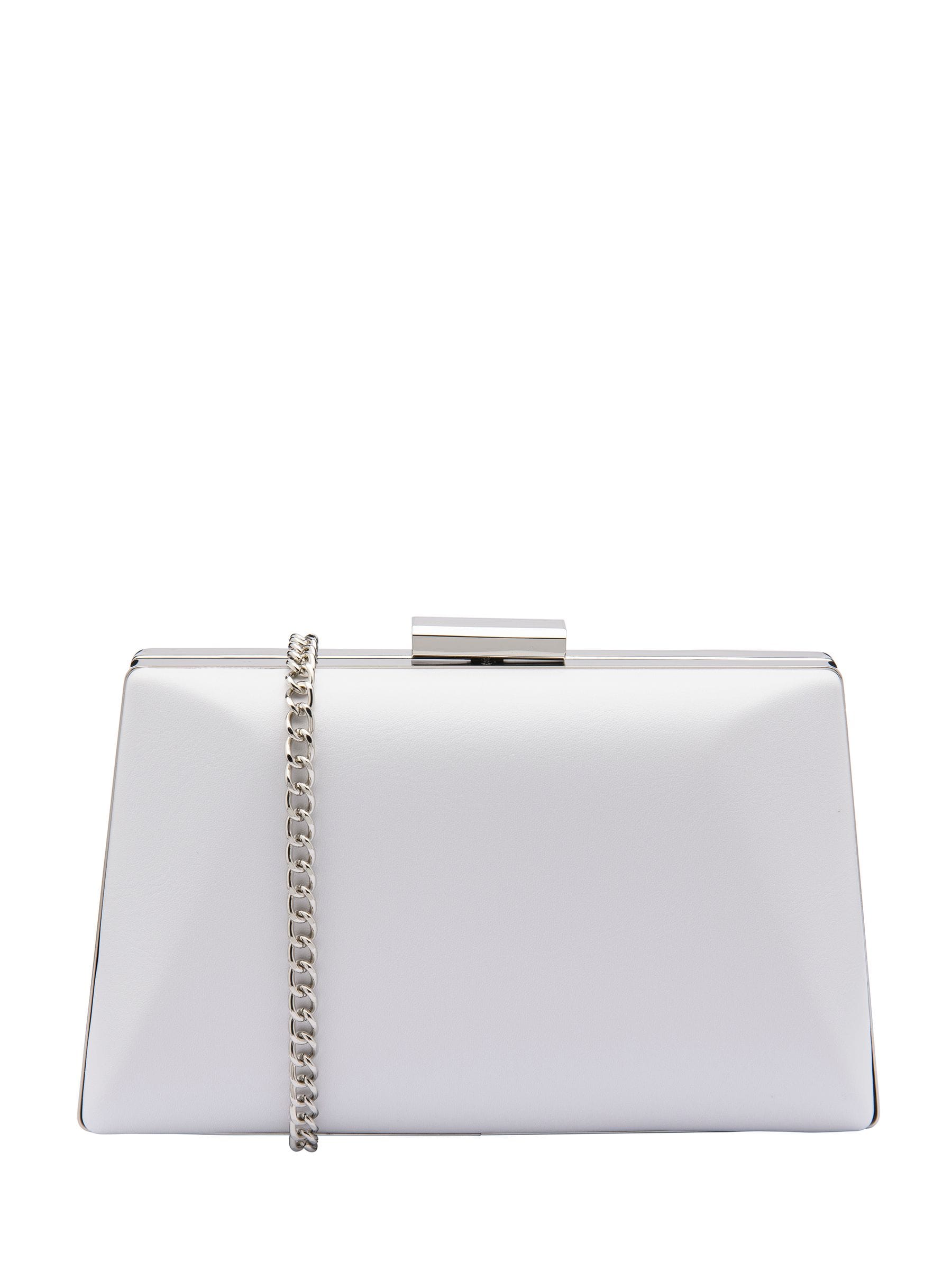 Lotus Women's White Clutch Bag With Chain - Image 1