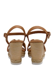 Lotus Brown Open-Toe Wedge Sandals - Image 3 of 3