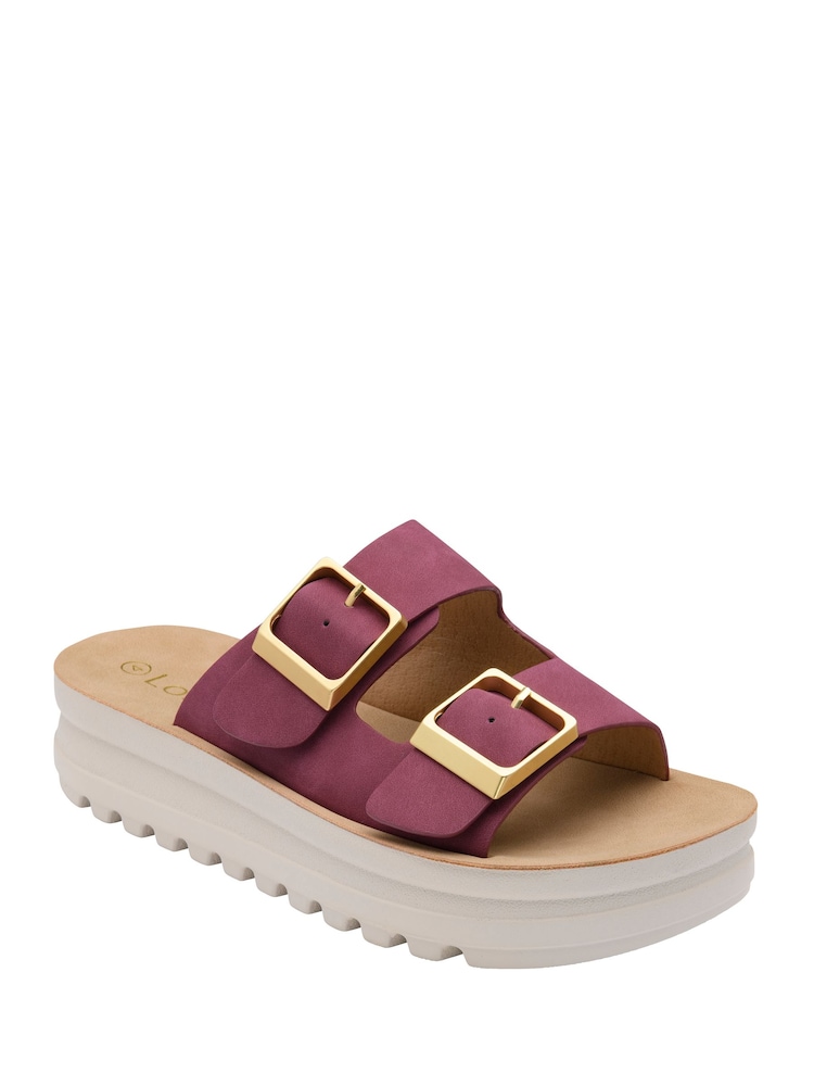 Lotus Purple Flatform Mule Sandals - Image 1 of 4 Lotus Purple Flatform Mule Sandals - Image 1 of 4