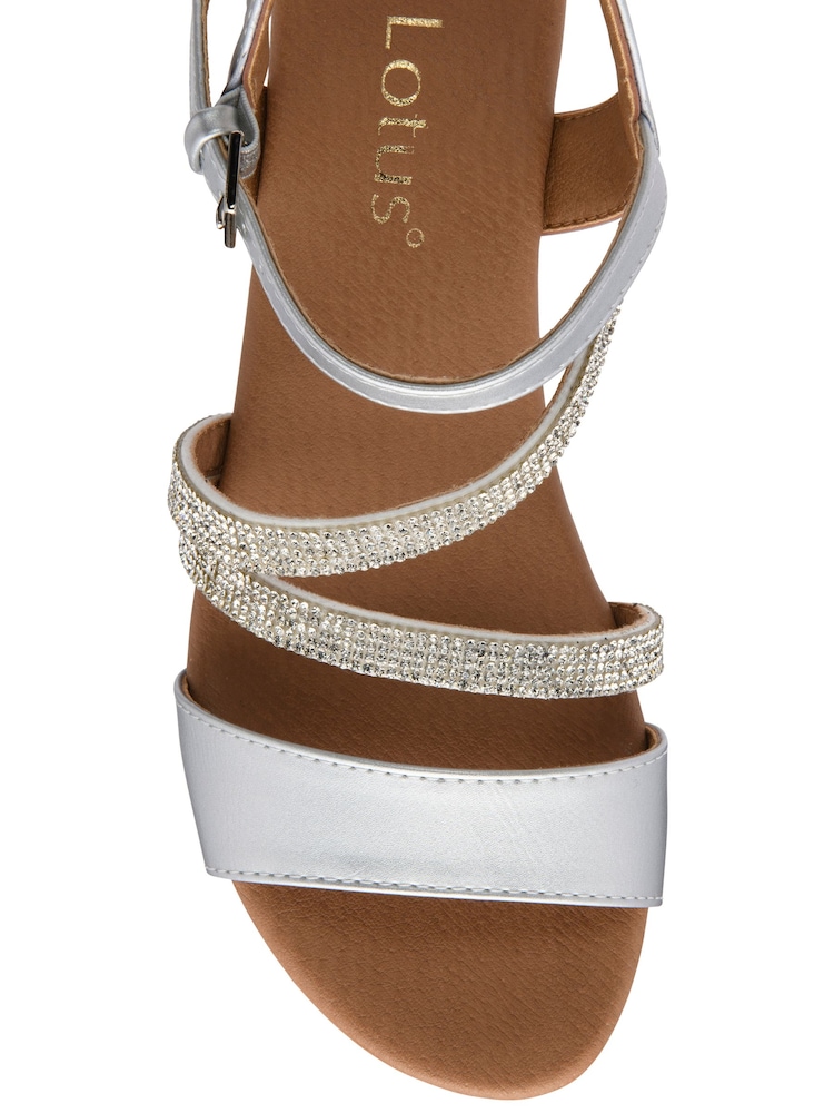 Lotus Silver Open-Toe Heeled Sandals - Image 4 of 4