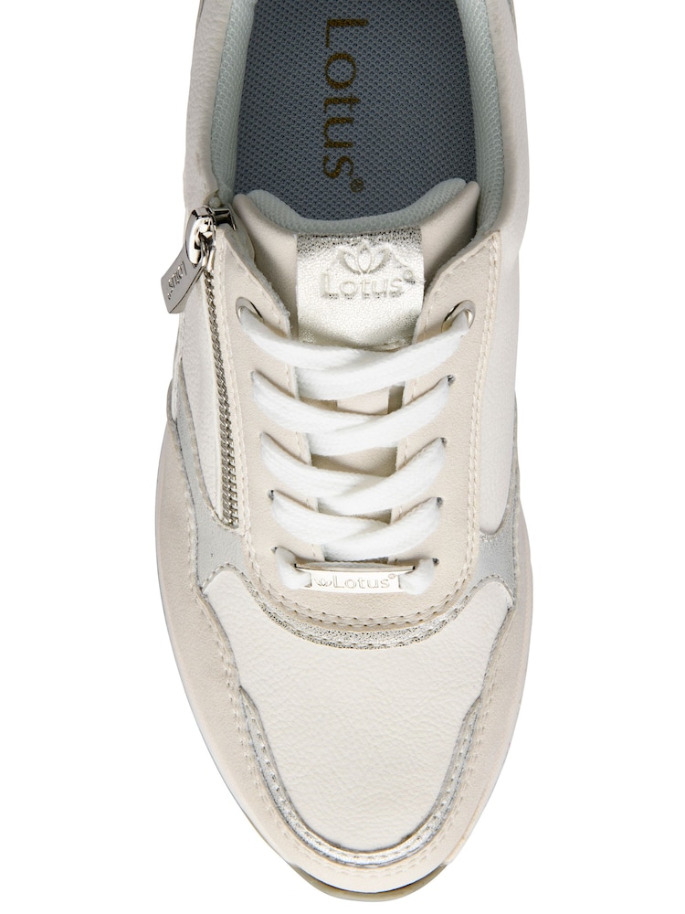 Lotus White Zip-Up Trainers - Image 4 of 4