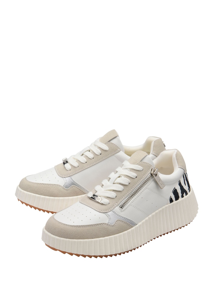 Lotus White Zip-Up Trainers - Image 2 of 4