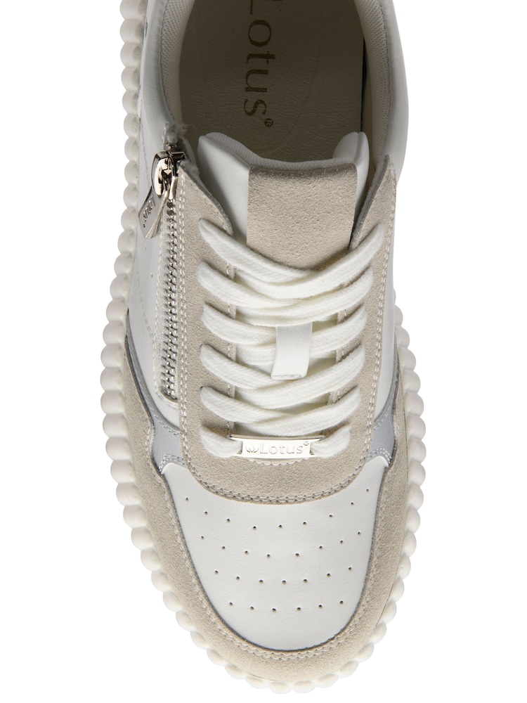 Lotus White Zip-Up Trainers - Image 4 of 4