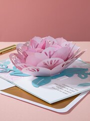Hallmark Pink Special Place In My Heart 3D Pop-Up Flower Card - Image 1 of 4
