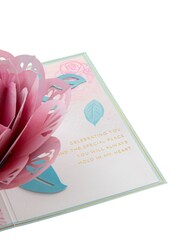 Hallmark Pink Special Place In My Heart 3D Pop-Up Flower Card - Image 4 of 4