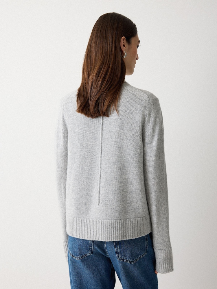 Jigsaw Grey Chunky V-Neck A Line Cardigan - Image 2 of 2