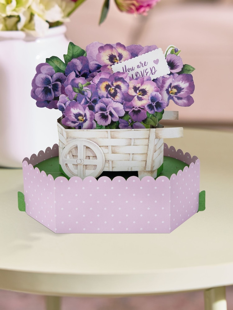 Hallmark Purple Mother's Day Card with 3D & Pop-Up Flower Cart Design - Image 1 of 4