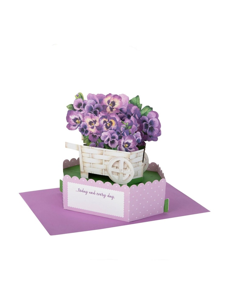 Hallmark Purple Mother's Day Card with 3D & Pop-Up Flower Cart Design - Image 2 of 4