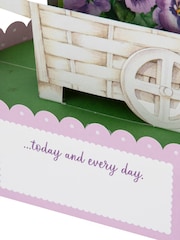 Hallmark Purple Mother's Day Card with 3D & Pop-Up Flower Cart Design - Image 4 of 4