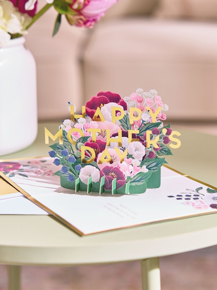 Hallmark Green Mother's Day Card 3D Pop-Up Flower Bouquet Design - Image 1 of 4