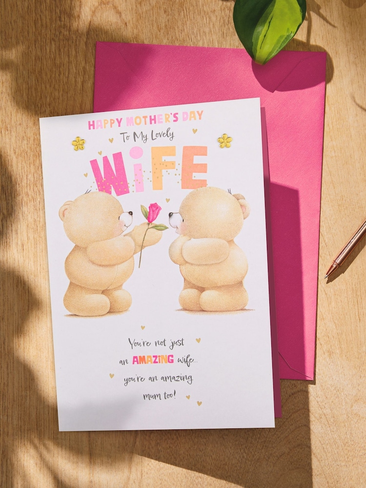 Hallmark Pink Mother's Day Card For Wife Forever Friends Design - Image 1 of 4 Hallmark Pink Mother's Day Card For Wife Forever Friends Design - Image 1 of 4