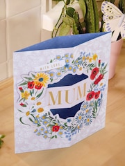 Hallmark White Mother's Day Card for Mum Pop-Up 3D Floral Design - Image 1 of 4