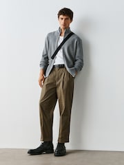Grey Knitted Zip Up Jumper - Image 2 of 4