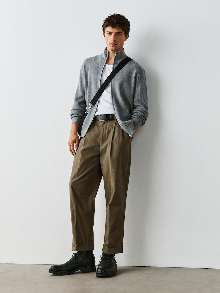 Grey Knitted Zip Up Jumper - Image 2 of 4