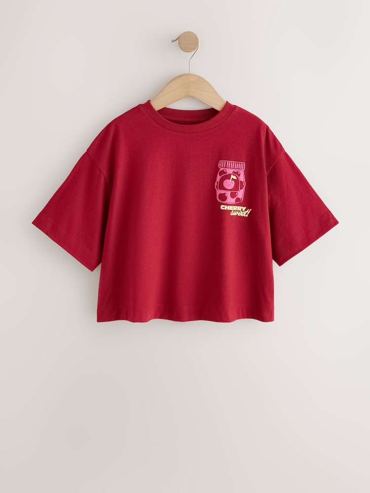 Red Cherry Oversized Graphic Print T-Shirt (3-16yrs) - Image 1 of 4 Red Cherry Oversized Graphic Print T-Shirt (3-16yrs) - Image 1 of 4