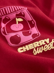 Red Cherry Oversized Graphic Print T-Shirt (3-16yrs) - Image 3 of 4