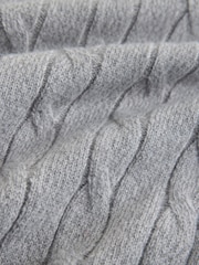Γκρι - Quarter Zip Cable Knit Jumper - Εικόνα 7 από 7