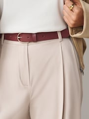 Burgundy Red Regular Leather Belt - Image 1 of 1
