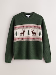 Green Reindeer Crew Neck Christmas Jumper - Image 7 of 9