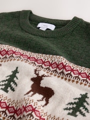 Green Reindeer Crew Neck Christmas Jumper - Image 8 of 9