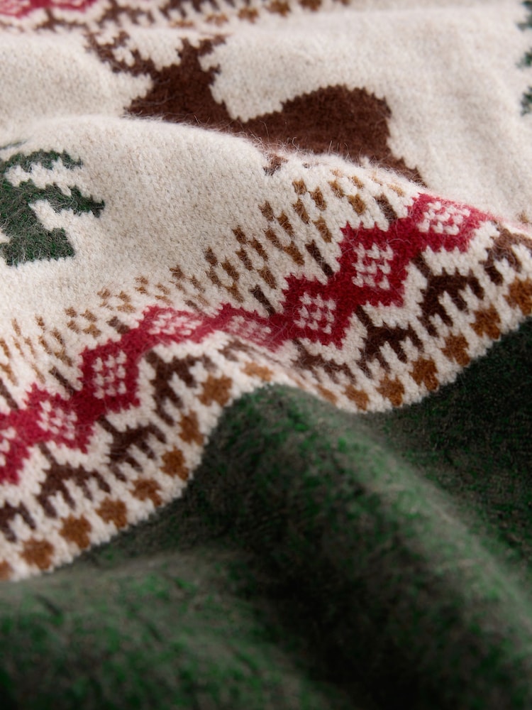 Green Reindeer Crew Neck Christmas Jumper - Image 9 of 9 Green Reindeer Crew Neck Christmas Jumper - Image 9 of 9