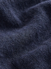 Blue Cosy Knit Polo Shirt with Wool - Image 8 of 8