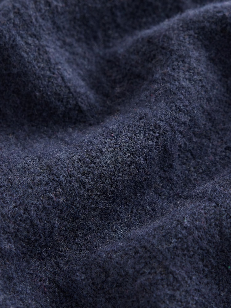 Blue Cosy Knit Polo Shirt with Wool - Image 8 of 8 Blue Cosy Knit Polo Shirt with Wool - Image 8 of 8