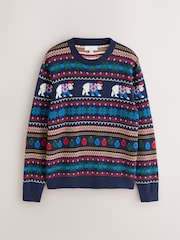 Navy Blue Polar Bear Christmas Jumper - Image 6 of 8