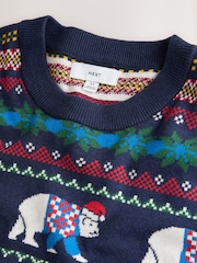 Navy Blue Polar Bear Christmas Jumper - Image 7 of 8