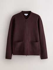 Burgundy Red N. Premium Zip Up Ultrasoft Knitted Jacket - Image 10 of 12