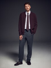 Burgundy Red N. Premium Zip Up Ultrasoft Knitted Jacket - Image 3 of 12
