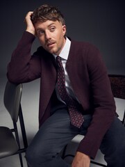Burgundy Red N. Premium Zip Up Ultrasoft Knitted Jacket - Image 5 of 12