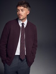 Burgundy Red N. Premium Zip Up Ultrasoft Knitted Jacket - Image 7 of 12
