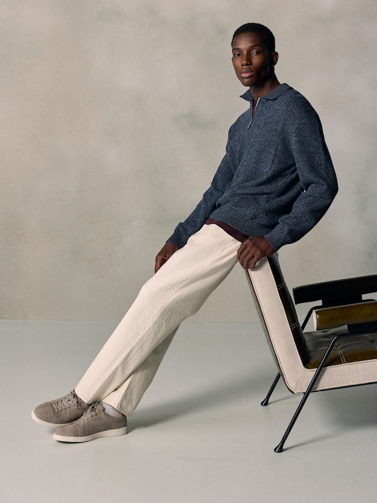 Azul - Quarter Zip Pocket Knitted Polo Shirt - Imagen 2 de 5