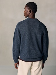 Azul - Quarter Zip Pocket Knitted Polo Shirt - Imagen 4 de 5