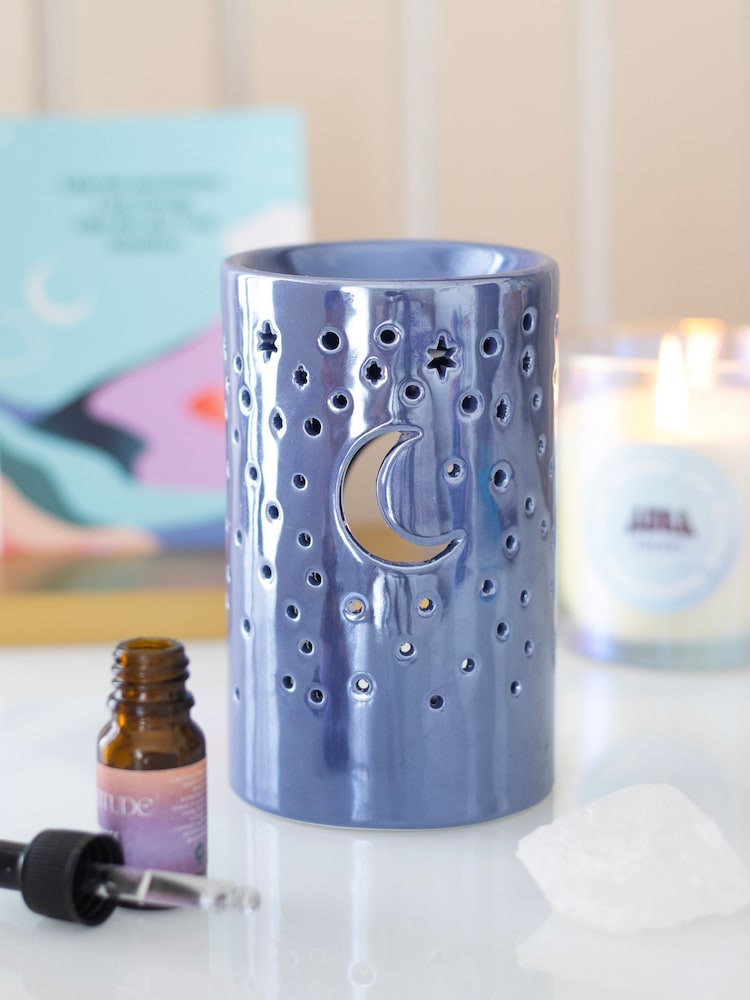 Something Different Purple Iridescent Moon Pillar Oil Burner and Wax Warmer - Image 1 of 5