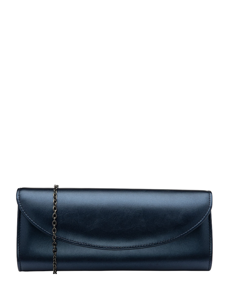 Lotus Blue Clutch Bag with Chain - Image 1 of 4 Lotus Blue Clutch Bag with Chain - Image 1 of 4