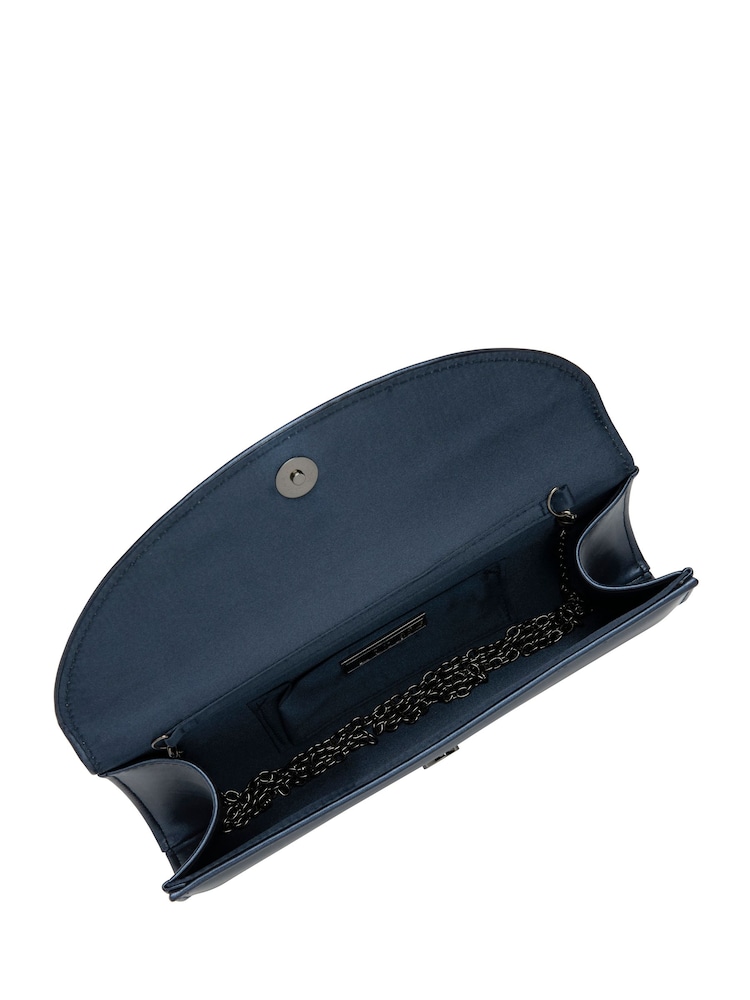 Lotus Blue Clutch Bag with Chain - Image 4 of 4 Lotus Blue Clutch Bag with Chain - Image 4 of 4