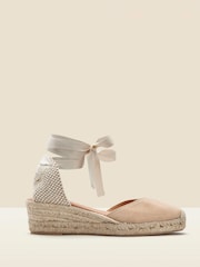 Sosandar Natural Taupe Valenciana Low Heel Wedge Espadrilles  Shoes - Image 1 of 2