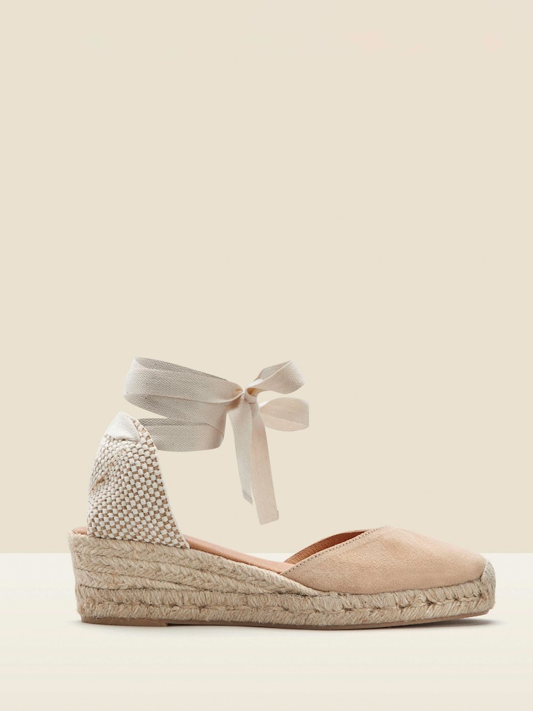 Sosandar Natural Taupe Valenciana Low Heel Wedge Espadrilles  Shoes - Image 1 of 2