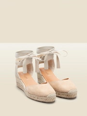 Sosandar Natural Taupe Valenciana Low Heel Wedge Espadrilles  Shoes - Image 2 of 2