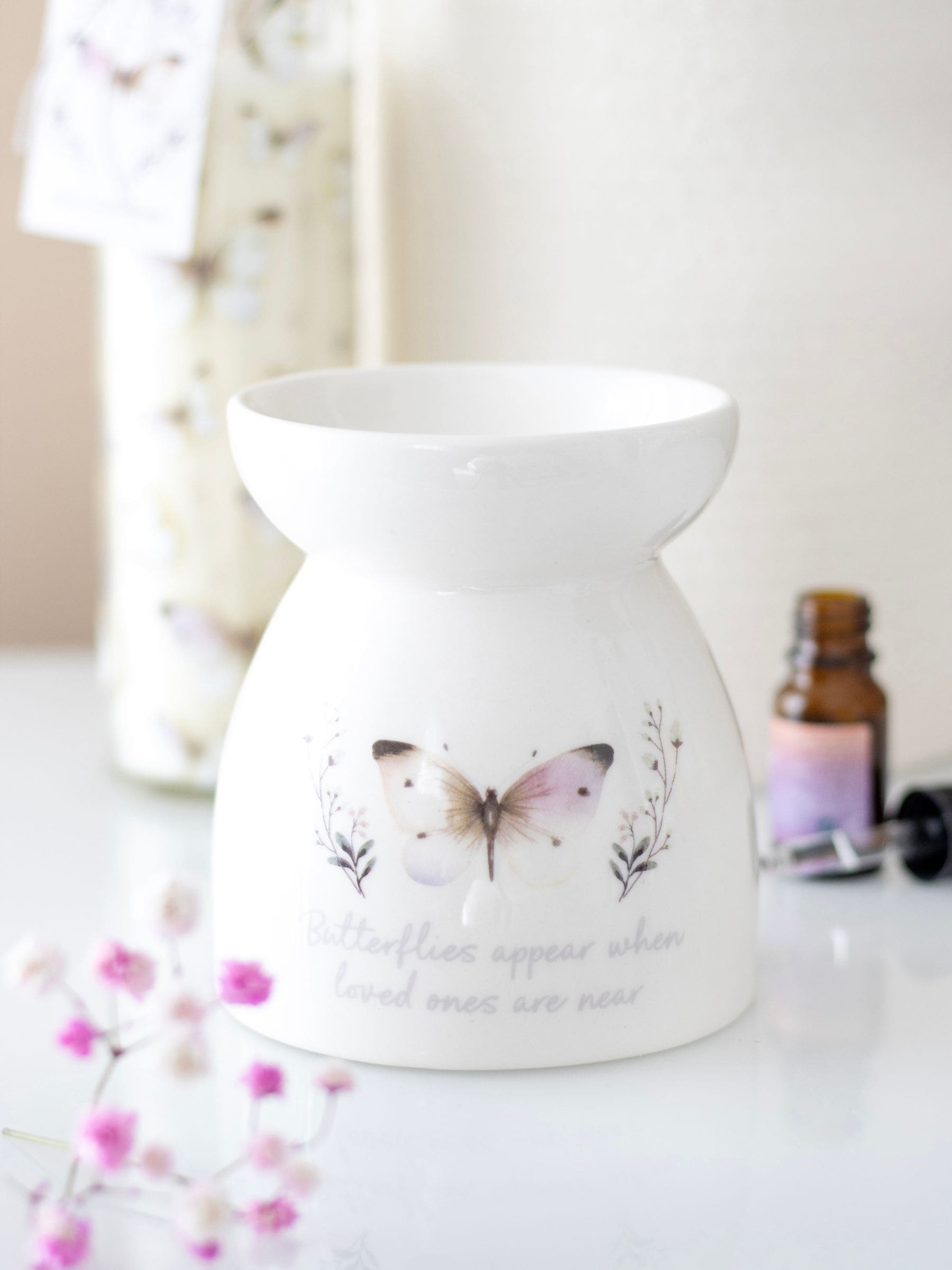 Something Different  Butterflies Appear Oil Burner - White - Image 4