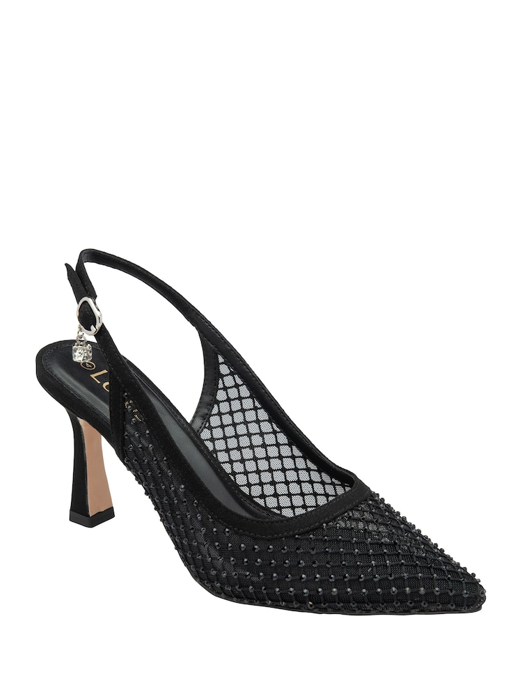 Lotus Black Slingback Court Shoes - Image 1 of 4