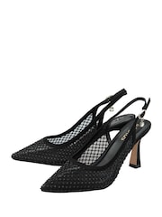 Lotus Black Slingback Court Shoes - Image 2 of 4