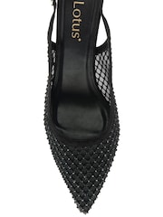 Lotus Black Slingback Court Shoes - Image 4 of 4