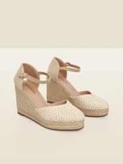 Sosandar Natural Raffia Wedge Espadrilles - Image 4 of 5
