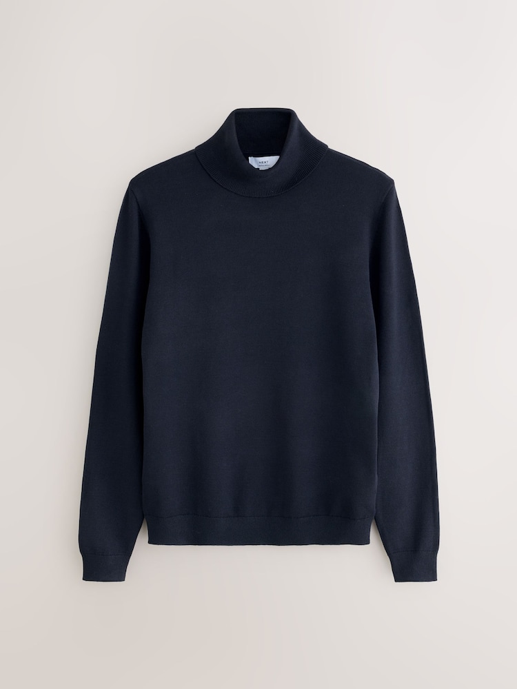 Navy Blue Roll Neck Jumper - Image 1 of 3 Navy Blue Roll Neck Jumper - Image 1 of 3